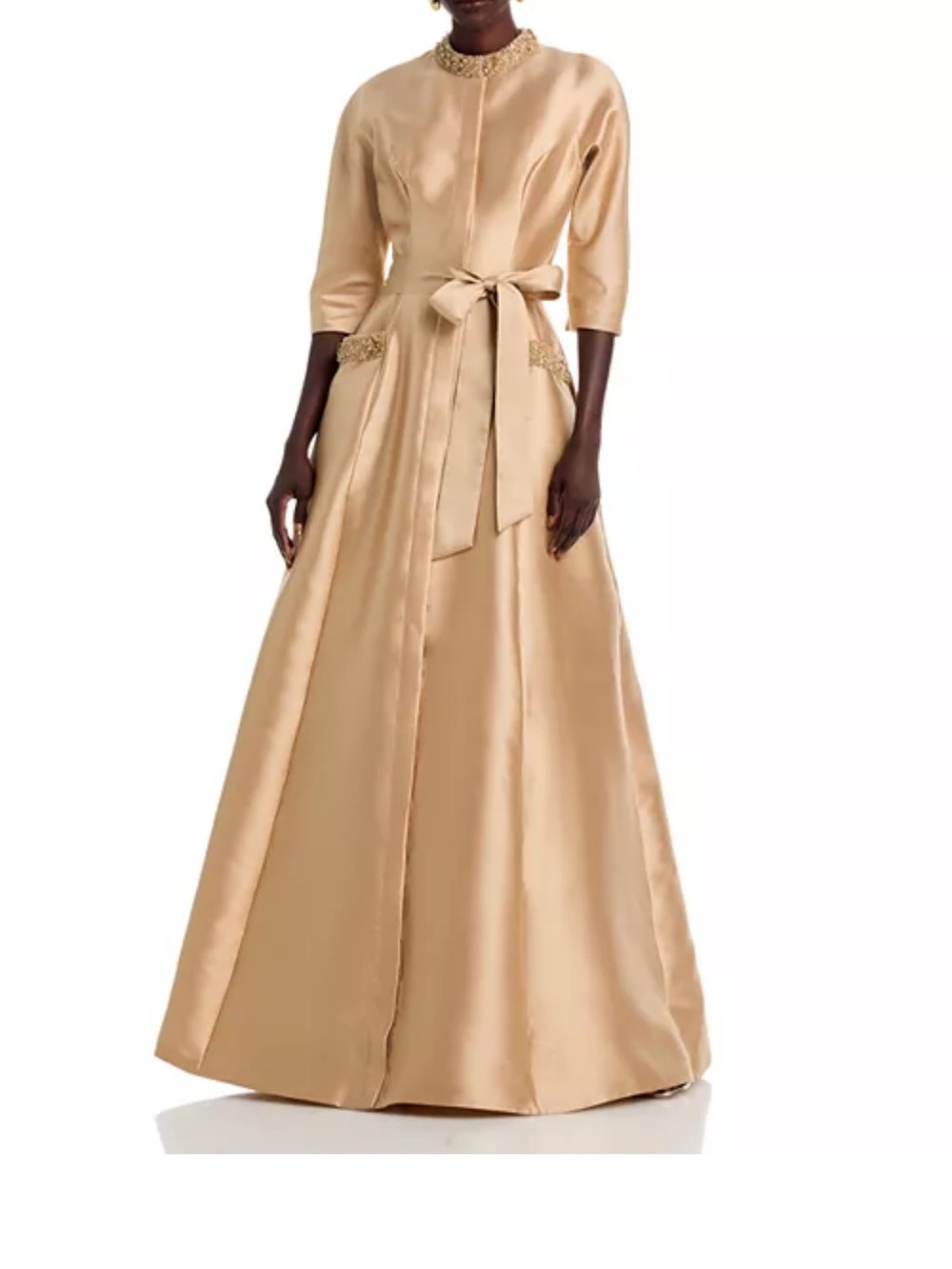 Rickie Freeman for Teri Jon - Gold Mikado Bead Collar